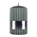 Świeca słupek ryflowana DONAU HOME Alva, 60x90mm, zielony