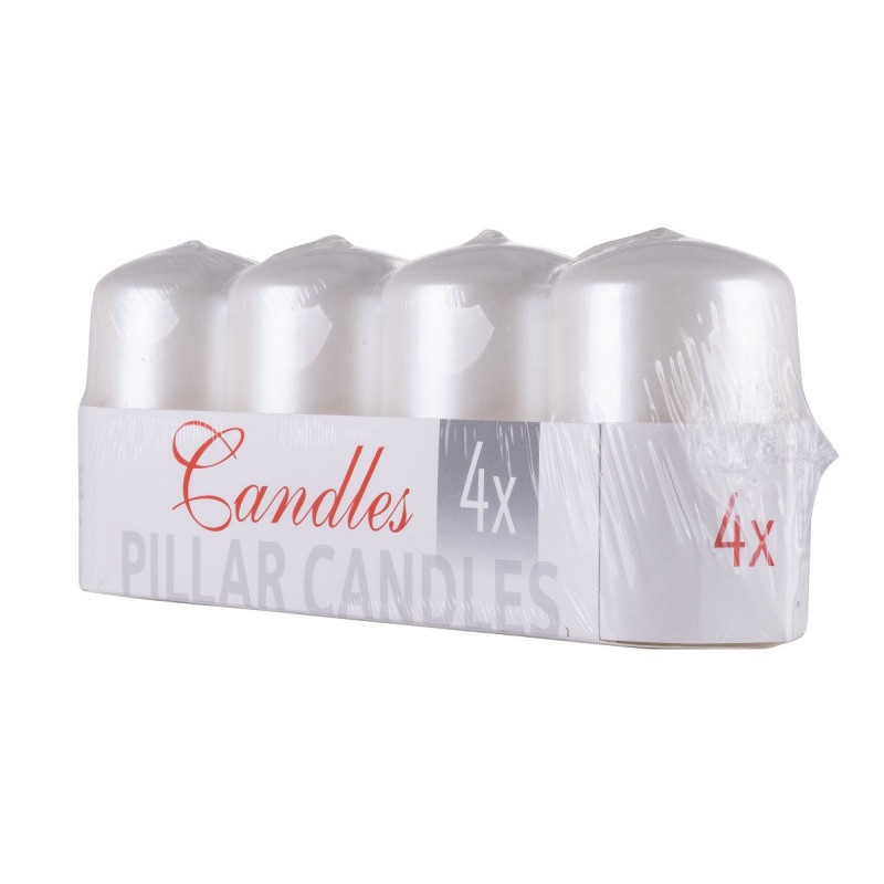 Świeca słupek DONAU HOME Adwent Lakier, 50x80mm, 4 szt., biały perła