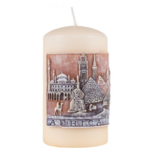 Świeca słupek DONAU HOME Africa Travel, 80x150mm, kremowy