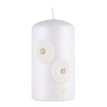 Świeca słupek DONAU HOME Dmuchawce, 70x130mm, biały