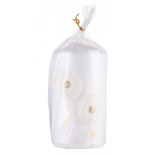 Świeca słupek DONAU HOME Dmuchawce, 70x130mm, biały