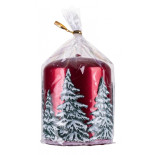 Świeca słupek DONAU HOME Frozen Dreams, 70x90mm, czerwony