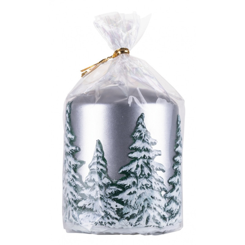 Świeca słupek DONAU HOME Frozen Dreams, 70x90mm, srebrny