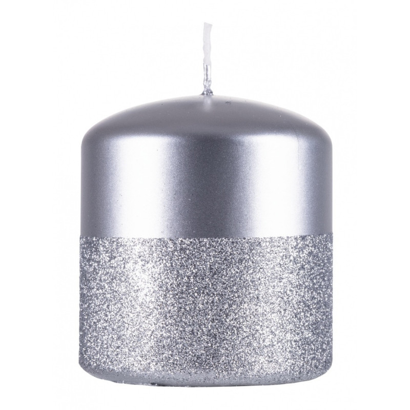 Świeca słupek DONAU HOME Onyx, 80x90mm, srebrny