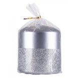 Świeca słupek DONAU HOME Onyx, 80x90mm, srebrny