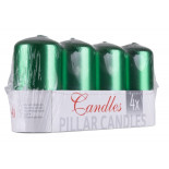 Świeca słupek DONAU HOME Standard Lakier, 50x100mm, 4 szt., zielony metaliczny połysk
