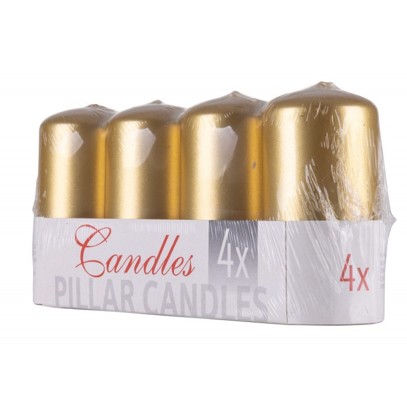 Świeca słupek DONAU HOME Standard Lakier, 50x100mm, 4 szt., złoty