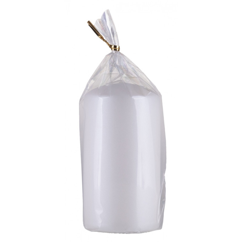 Świeca słupek DONAU HOME Standard Lakier, 60x115mm, biały metaliczny mat