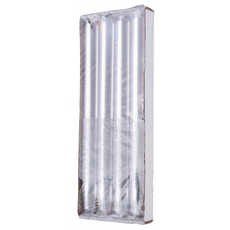 Świeca stołowa DONAU HOME Onyx, 22x250mm, 4 szt., srebrny