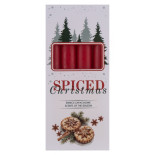Świeca stołowa DONAU HOME Spiced Christmas, 20x170mm, 4 szt., ciastka korzenne, czerwony