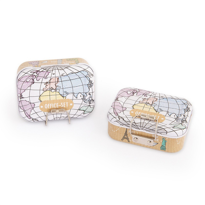 Wszystko do szkoły TRENDHAUS SCH, zestaw biurowy, 5 elementów, pudełko metalowe, mix kolorów