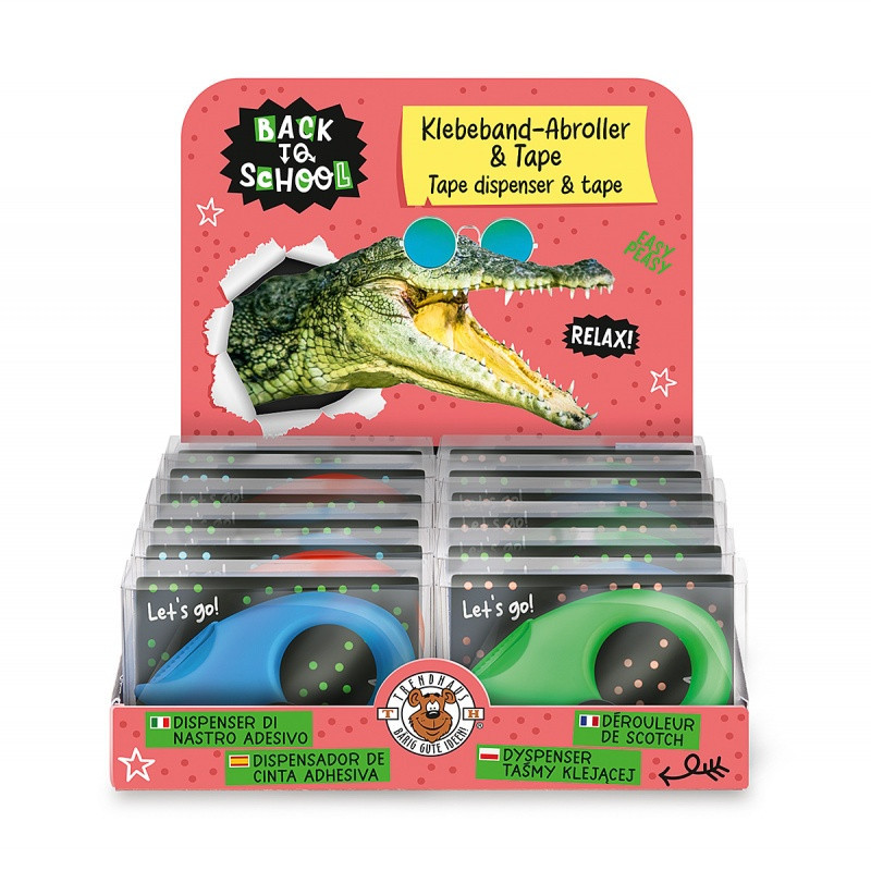 Dyspenser z przezroczystą taśmą klejącą TRENDHAUS BTS, mix kolorów