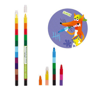 Kredki woskowe pop-up TRENDHAUS ABC-5, zestaw 12 szt., mix kolorów