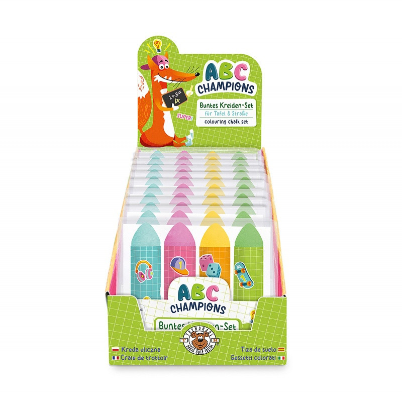 Kreda uliczna TRENDHAUS ABC-5, zestaw 4 szt., mix kolorów