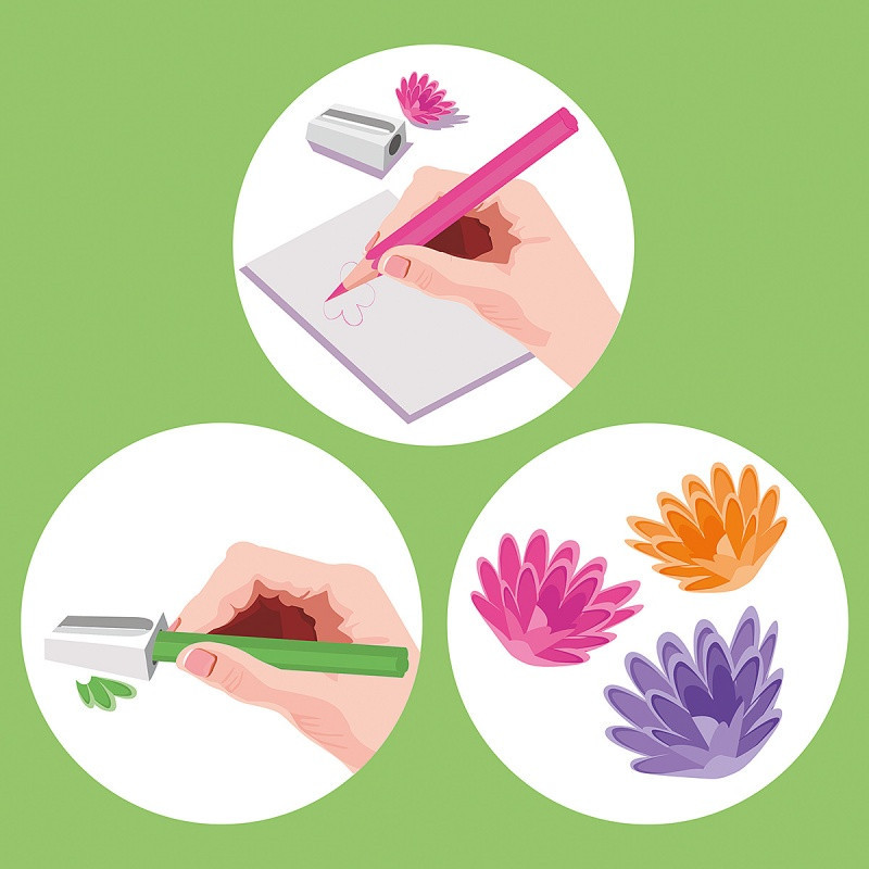 Zestaw kolorowych kredek z temperówką TRENDHAUS GFH, 9+1szt., mix kolorów