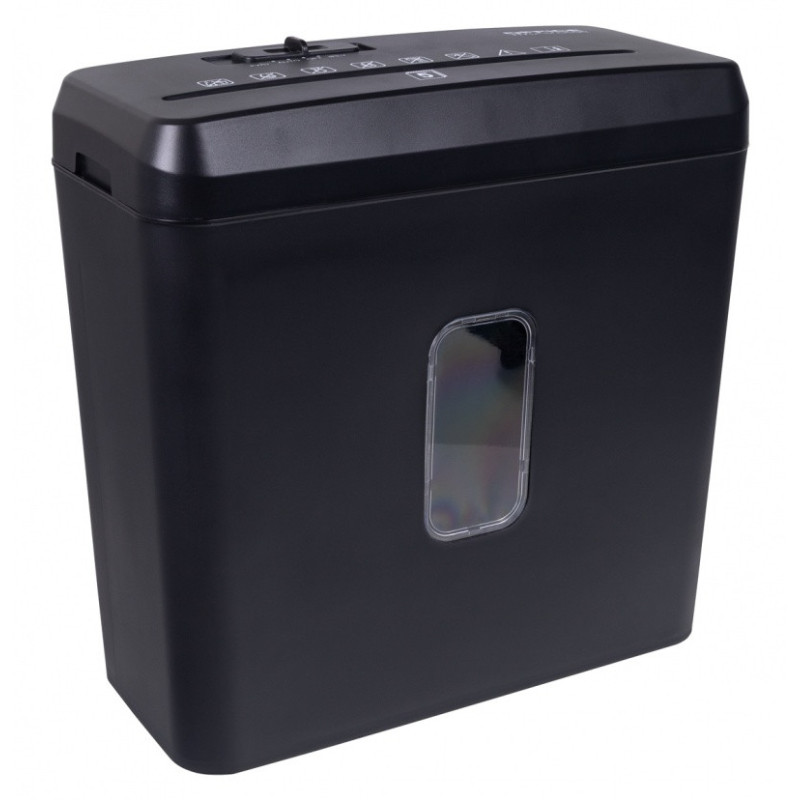 Niszczarka OFFICE PRODUCTS, ścinki, do 5 kartek A4, kosz 8l, czarna