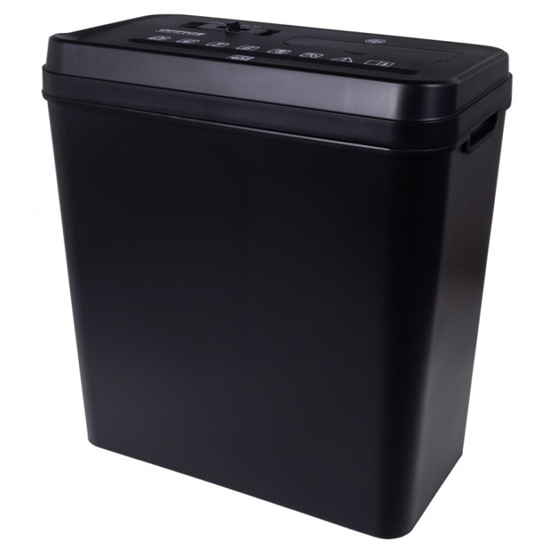 Niszczarka OFFICE PRODUCTS, paski, do 10 kartek A4, kosz 14l, czarna