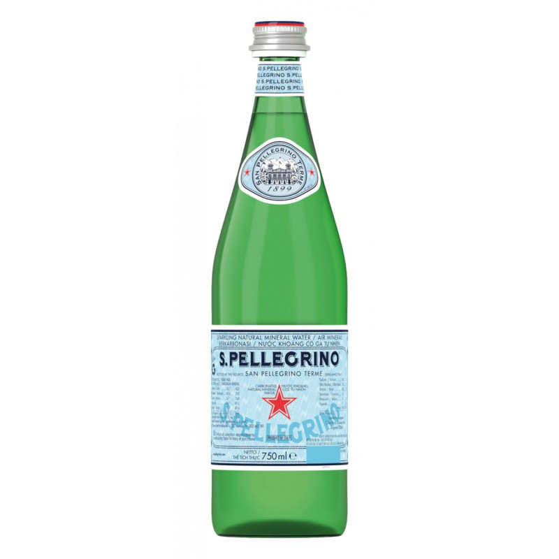 Woda S.PELLEGRINO, delikatny gaz, butelka szklana, 0,75l