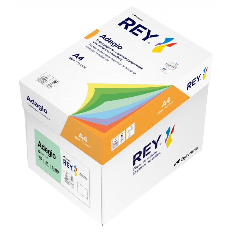 Papier ksero REY ADAGIO, A4, 160gsm, 09 zielony pastel *RYADA160X478 R100, 250 ark.