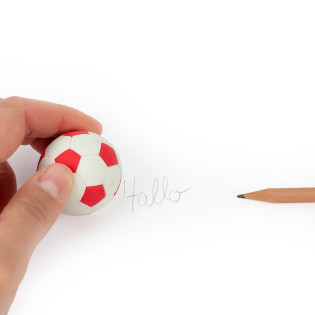 Gumka do ścierania w kształcie piłki nożnej TRENDHAUS ER, Ø 3,7 cm, mix kolorów