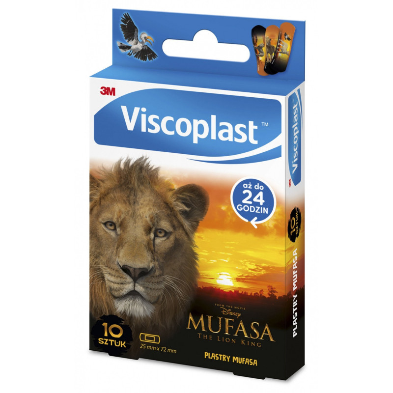 Plastry dziecięce VISCOPLAST-3M, Mufasa Król Lew, 72x25 mm, 10 szt., pudełko