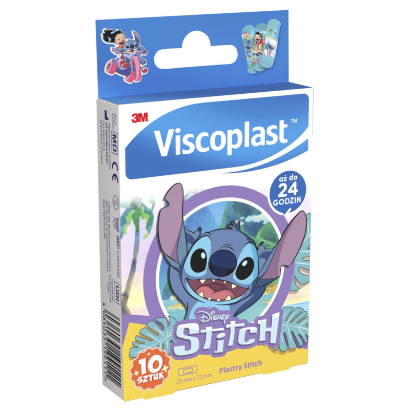 Plastry dziecięce VISCOPLAST-3M, Stitch, 72x25 mm, 10 szt., pudełko