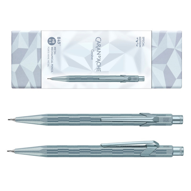 Ołówek mechaniczny CARAN D'ACHE 844 XMAS25 Alpine Frost, 0,5mm, w pudełku, niebieski