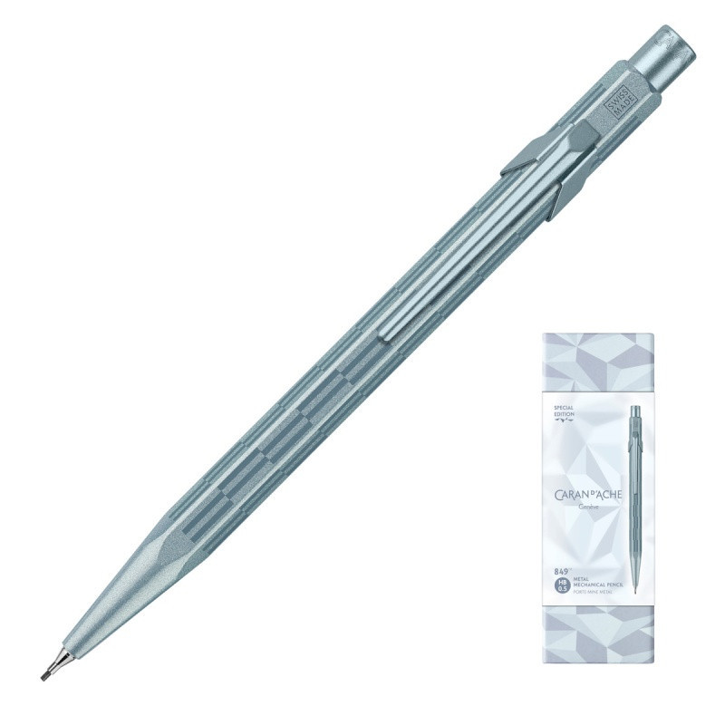 Ołówek mechaniczny CARAN D'ACHE 844 XMAS25 Alpine Frost, 0,5mm, w pudełku, niebieski