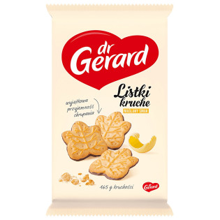 Ciastka DR GERARD Listki Kruche, maślane z polewą kakaową, 165g