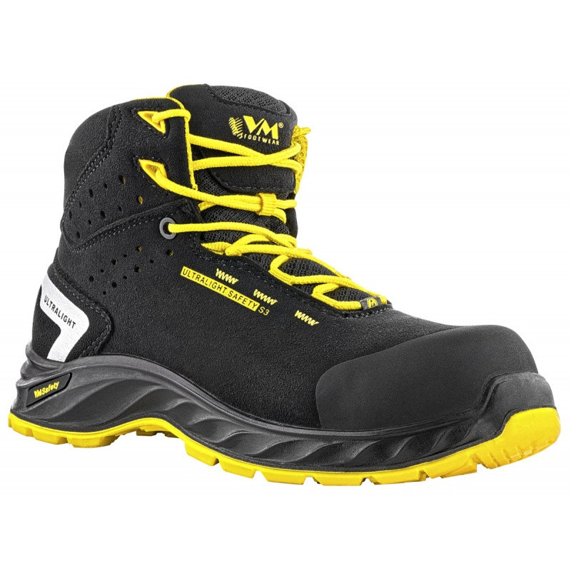 Trzewiki ochronne VM FOOTWEAR Wisconsin 2290-S3L ESD, rozm. 39, czarno-żółte