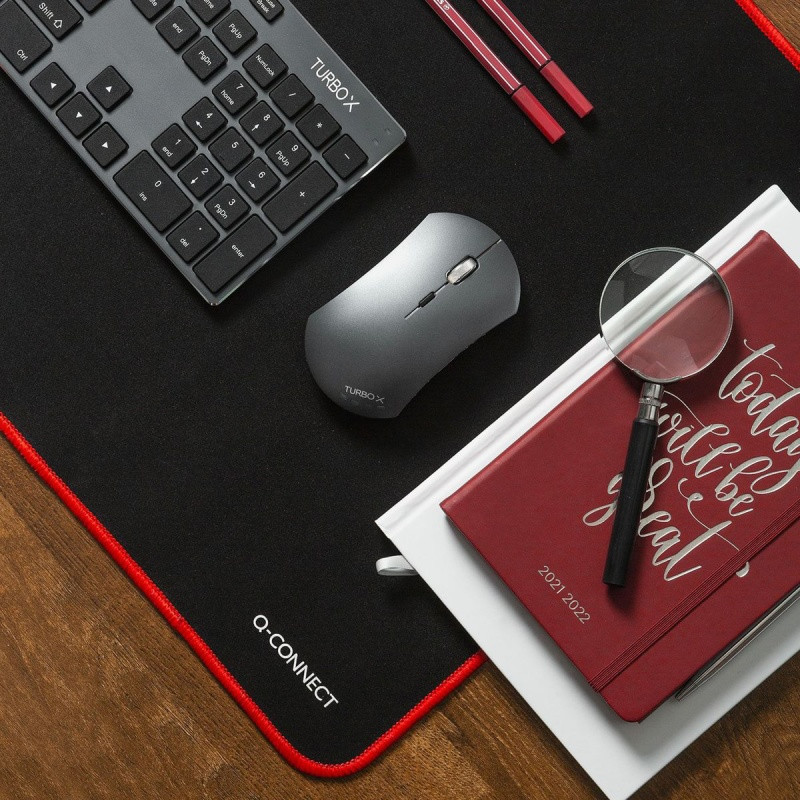 Podkładka pod mysz Q-CONNECT XXL, 90x40cm, czarno‑czerwona