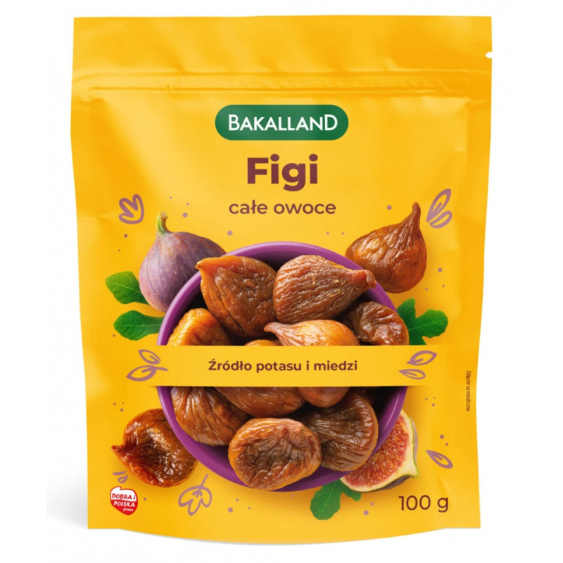 Figi suszone BAKALLAND, całe owoce, 100g