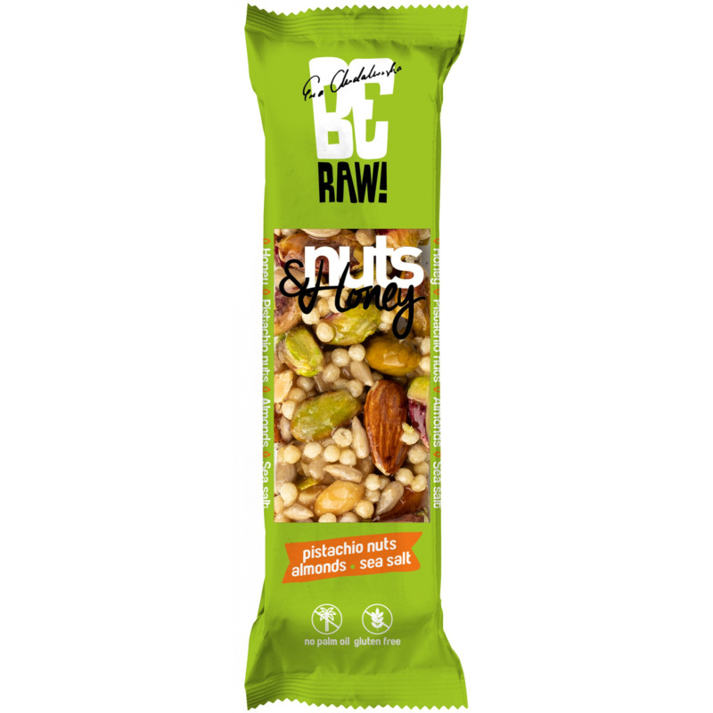 Baton BERAW!, orzechowo-miodowy z pistacją, 30g