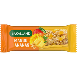 Baton zbożowy BAKALLAND, mango i ananas, 40g