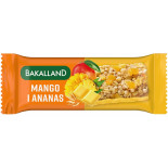 Baton zbożowy BAKALLAND, mango i ananas, 40g
