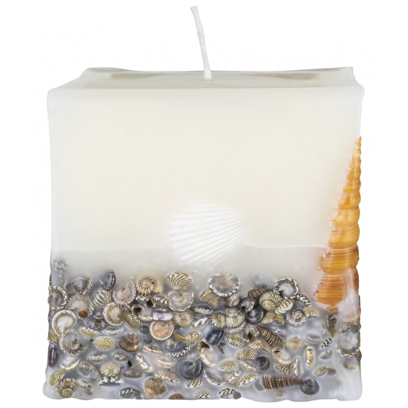 Świeca kwadrat DONAU HOME Brezza, 90x90mm, morska bryza, biały