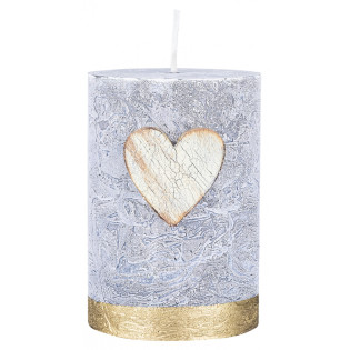 Świeca słupek DONAU HOME Golden Heart, 70x100mm, grafitowy