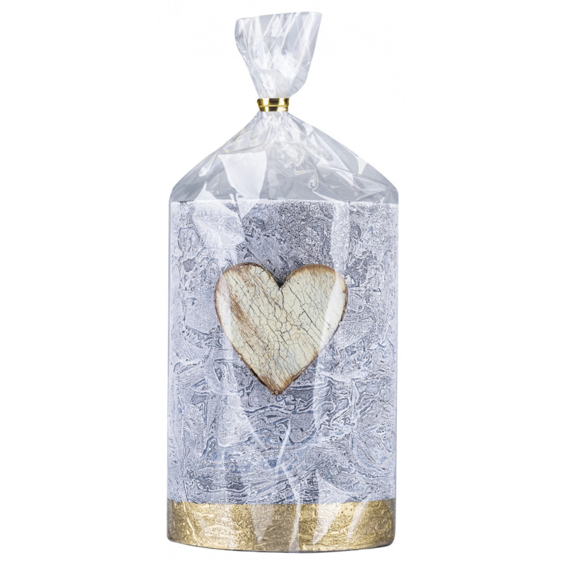 Świeca słupek DONAU HOME Golden Heart, 70x100mm, grafitowy