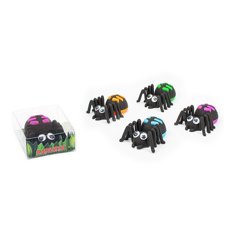 Gumka do ścierania pająk z ruchomymi oczami TRENDHAUS ER, mix kolorów