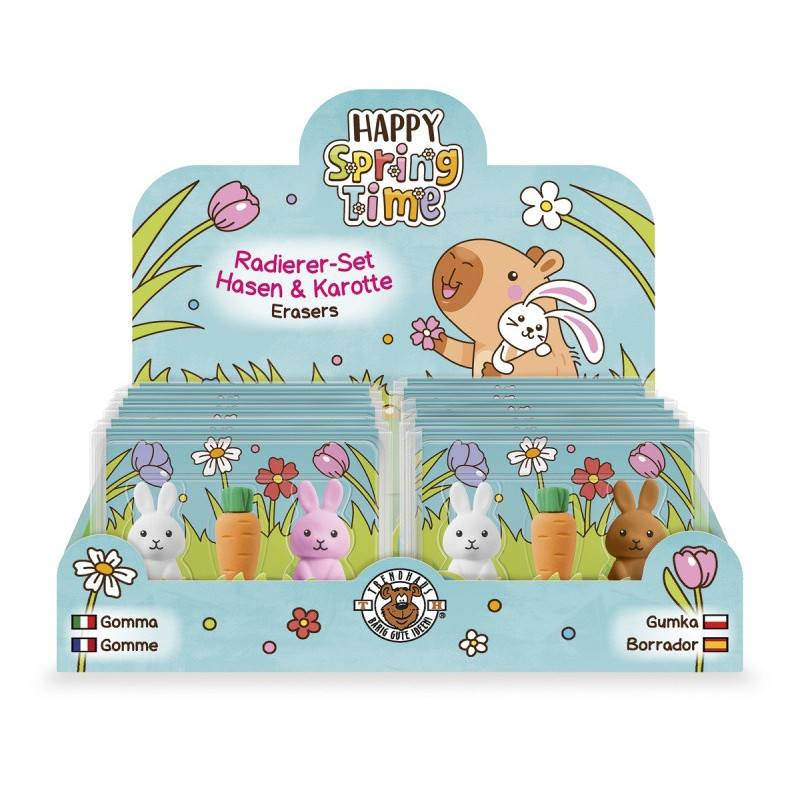 Zestaw gumek do ścierania „Zajączki i marchewka” TRENDHAUS CHS-6, mix kolorów