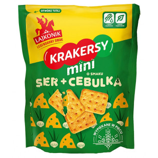Krakersy mini LAJKONIK, ser i cebula, 100g