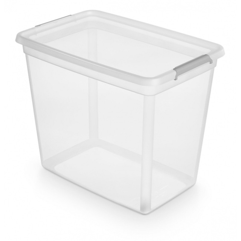 Pojemnik BaseStore Box MOXOM, z klipsami, 585x395x480 mm, 80l, transparentny