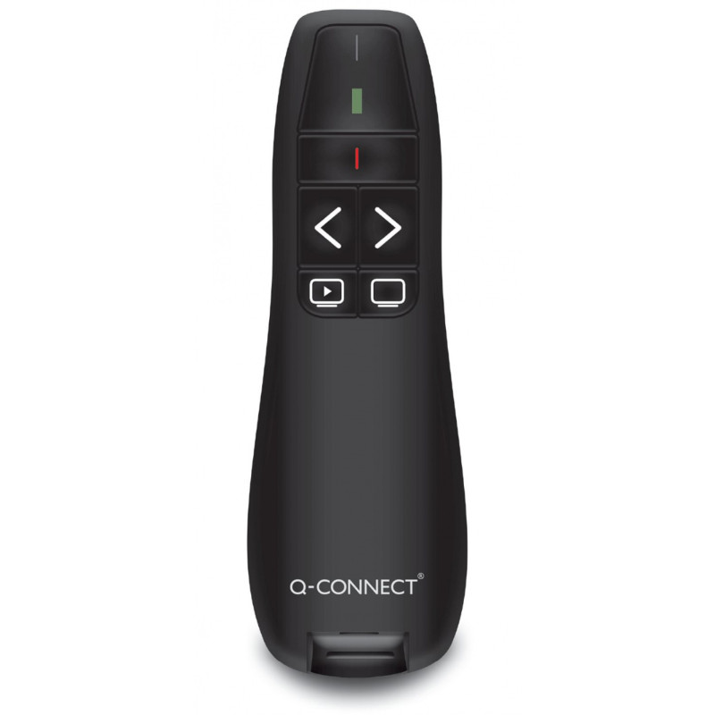 Prezenter ze wskaźnikiem laserowym Q-CONNECT, 5‑przyciskowy, czarny