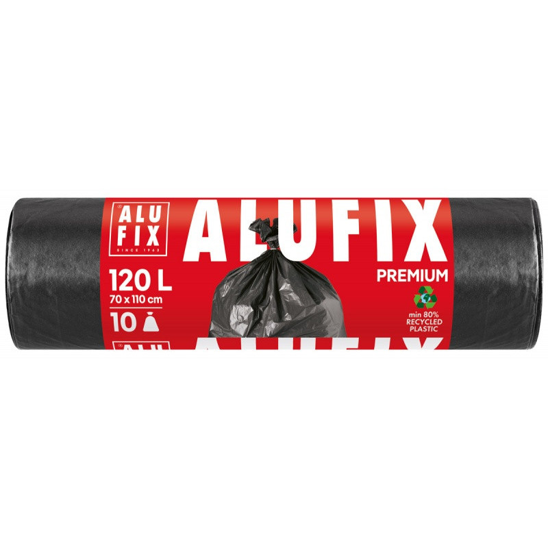 Worki na śmieci ALUFIX Profi, LDPE, 120l, 10 szt., czarne