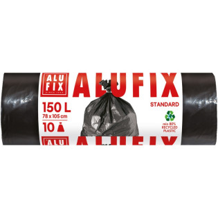 Worki na śmieci ALUFIX, LDPE, 150l, 10 szt., czarne