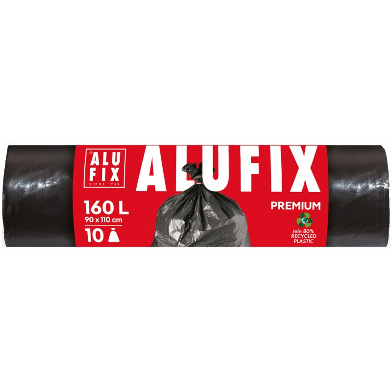 Worki na śmieci ALUFIX Profi, LDPE, 160l, 10 szt., czarne