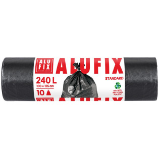 Worki na śmieci ALUFIX, LDPE, 240l, 10 szt., czarne
