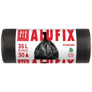 Worki na śmieci ALUFIX, HDPE, 35l, 30 szt., czarne