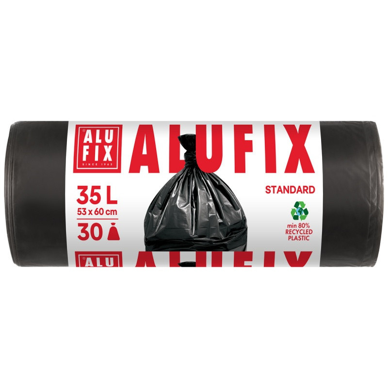 Worki na śmieci ALUFIX, HDPE, 35l, 30 szt., czarne