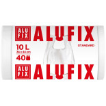Worki na śmieci ALUFIX, z uszami, HDPE, 10l, 40 szt., białe